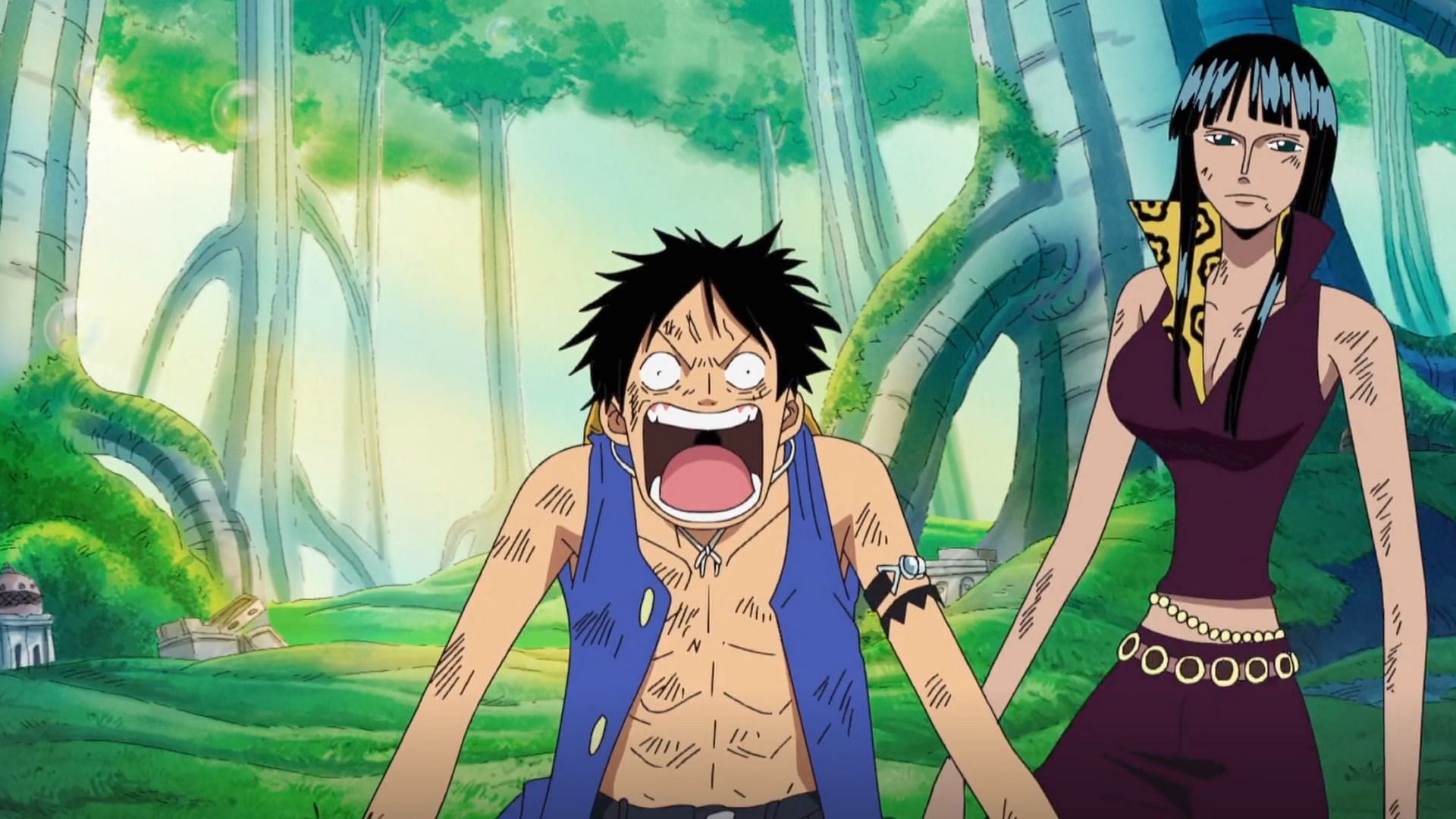 Luffy shouts after Zoro's disappearance (Image via Toei Animation)